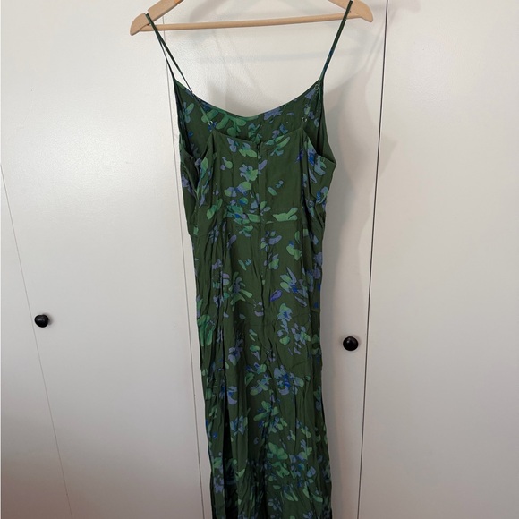 Maeve Dresses & Skirts - Floral Green and Blue Spaghetti Strap Dress